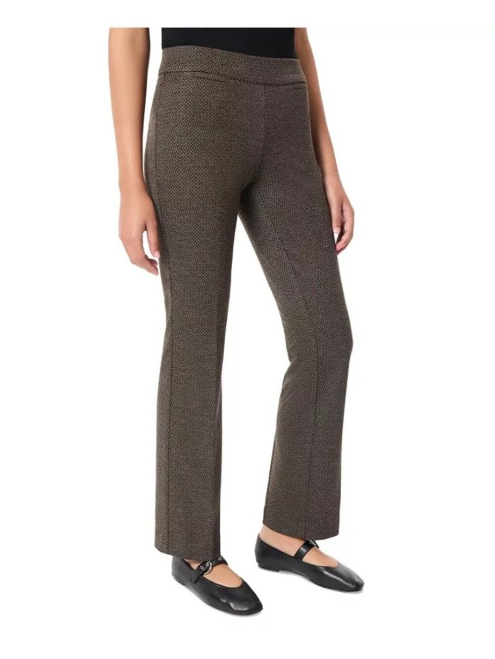 NWT Jones New York Jacquard Pull-On Bootcut Pants Elastic Waistband Comfy, XS